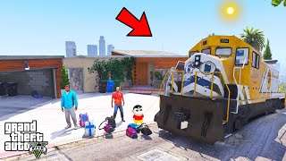 Franklin and Shinchan Enjoy Train Jo Journey From Los Santos TO Factory in GTA V [upl. by Miner145]