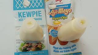 So sánh 2 xốt mayonnaise Kewpie Dịu ngọt và AjiMayo ngọt dịu [upl. by Alleber]