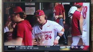 Recap of Arkansas Center Fielder Faking Out Florida Base Runners [upl. by Aketal]