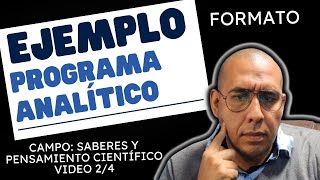 Ejemplo de MI PROGRAMA ANALÍTICO campo formativo SABERES Y PENSAMIENTO CIENTÍFICO [upl. by Eiralc]