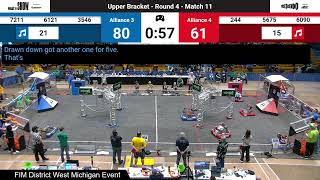 Match 11 R4  2024 FIM District West Michigan Event [upl. by Eynaffit684]