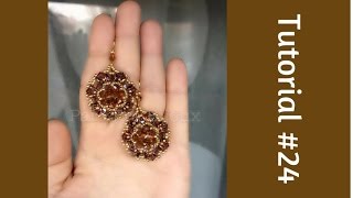 TUTORIAL PERLINE 24  Orecchini Gemma rivoli 14mm e bicono 4mm Beading tutorial [upl. by Eselrahc]