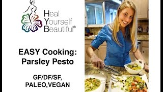 DairyFree DIY Homemade Fresh Parsley Pesto Quick and Easy Cooking Demo [upl. by Pelpel751]