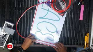 Big neon signage board making  neon tutorial video  customized neon light decorpic [upl. by Anuaek]