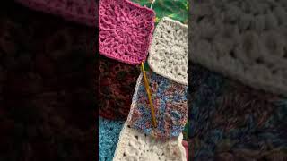 SpareScrap Yarn Granny Square Blanket short shorts [upl. by Naitirb304]