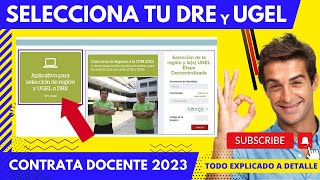 ✅Como seleccinar👉DRE y UGEL💡CONTRATA DOCENTE 20232024💡 Facill y Rapido🖥 [upl. by Oiretule962]