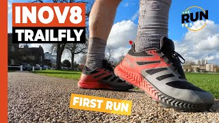 Inov8 TrailFly First Run Review First impressions of inov8s new hardpack trail trainer [upl. by Zippora539]