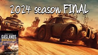 The Gaslands Death Race 2024 season FINAL Post Apocalypse Gameplay battle report [upl. by Icnarf]