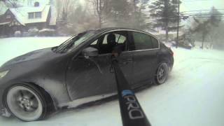 Supercharged Infiniti G37xS snow fun [upl. by Eissolf282]