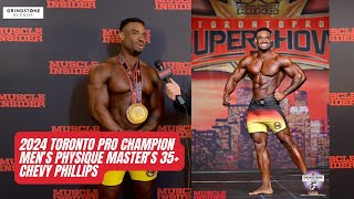 2024 Toronto Pro SuperShow Mens Physique Masters 35 winner Chevy Phillips [upl. by Krissie457]