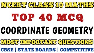 Best MCQ Class 10 Coordinate Geometry  MCQ Class 10 maths  Class 10 Maths MCQ  mcqncert [upl. by Erny]