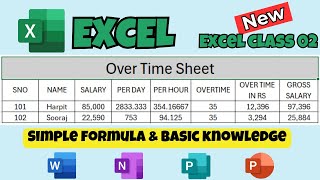 How to Create Overtime Sheet in Excel in HindiUrdu  Simple Formula amp Basics  Excel Class 02 [upl. by Yorgen]