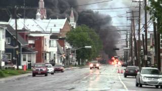 Lac Megantic Centre ville en feu 6 juillet 2013 [upl. by Chi]