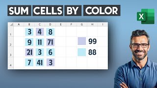 Sum Cells Based on Their Color in Excel  SUM BY FILL COLOR [upl. by Ahsinid970]