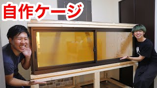 家用の窓サッシを使って巨大爬虫類ケージを自作してみました [upl. by Brynne942]