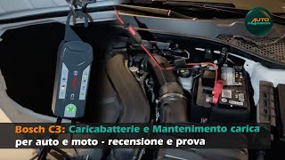 Bosch C3 Caricabatterie e Mantenimento carica per auto e moto [upl. by Erimahs295]