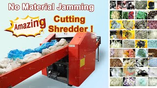 【No Material Jamming】Cutting Shredder for Soft Materials Recycling [upl. by Nenerb125]