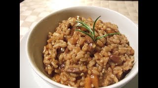 Receta original de Risotto con boletoshongos setas Ricetta Risotto con funghi porcini [upl. by Hoem]