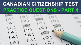 CANADIAN CITIZENSHIP TEST  PRACTICE QUESTIONS  PART 4 [upl. by Tillfourd]