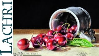 Drawing Cherries with Polychromos colored pencil w Lachri [upl. by Eugine]