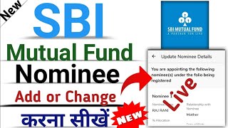 sbi mutual fund me nominee kaise add kare  how to add nominee details in sbi mutual fund online [upl. by Matronna]