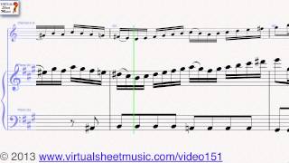 Mozarts Concerto in A major K622 sheet music for clarinet sheet music  Video Score [upl. by Terrene]