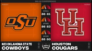 NCAA 24 Week 12 Big12 23 Oklahoma State Cowboys vs Houston Cougars [upl. by Marthe659]