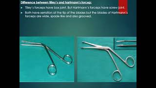 Tilleys auraldressing forceps amp tilleys vs hartmanns forceps [upl. by Ataynik]