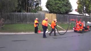 Crack Sealing in Queensland Australia [upl. by Einafpets561]