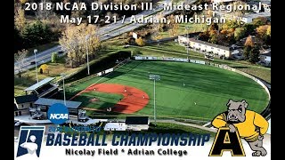 2018 NCAA Division III Baseball Mideast Regionals Adrian vs Otterbein Game Four [upl. by Aicirtal]