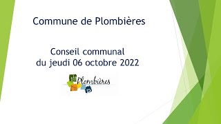 Conseil communal du 06 octobre 2022 [upl. by Lamson]