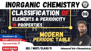 Classification Of Elements And Periodicity In Properties Class 11  Periodic Table Class 11th  L02 [upl. by Herahab]