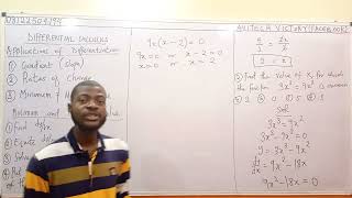 21 How to Find Minimum and Maximum Value  Application Of Differentiation [upl. by Eirrek]