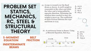 Problem Set  STATICS MECHANICS and STRUCTURAL THEORY [upl. by Tymon251]