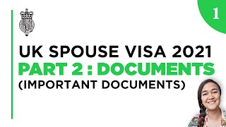 UK SPOUSE VISA 2021  PART 21 Documents Important Documents [upl. by Atniuq]