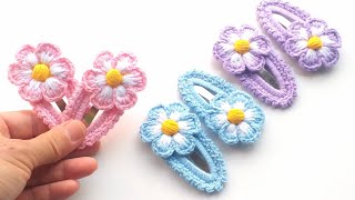 👉TASARIM 👈 PUF ÇİÇEKLİ ÖRGÜ SAÇ TOKASI YAPIMI CROCHET FLOWER HAIR CLIPS [upl. by Sillad]