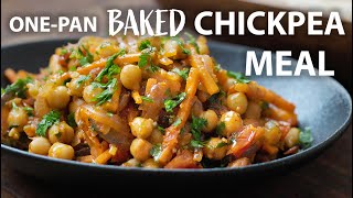 ONE PAN Baked CHICKPEA RECIPE  Vegetarian and Vegan Meals Idea  Chickpea recipes [upl. by Ahser]