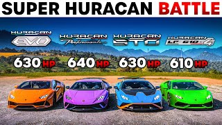 FH5  Huracan STO VS Huracan Performante VS Huracan EVO VS Huracan  Ultimate Huracan Battle [upl. by Asir]