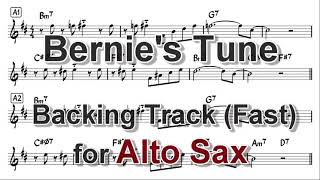 Bernies Tune  Backing Track with Sheet Music for Alto Sax Fast  BPM180 [upl. by Thorne]