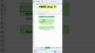 How to Fix NUM Error in Excel in 1 Minuteshortvideo [upl. by Loseff789]