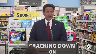 Gov Ron DeSantis visits Stuart to sign law cracking down on retail theft [upl. by Zetnwahs]