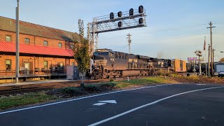 Westbound NS mixed manifest crossing E Wyoming AveBenson St at LocklandReading border [upl. by Yerffej]