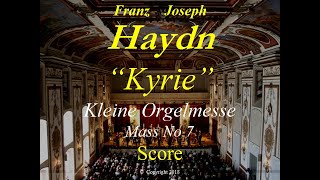 Haydn  Kleine Orgelmesse  Hob XXII7  Kyrie  Score [upl. by Cyndy]