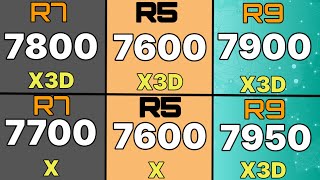 7600X3D VS 7800X3D VS 7900X3D VS 7950X3D VS 7700X VS 7600X VS 7900X R5 7600X3D GAMİNG BENCHMARK [upl. by Heidie]