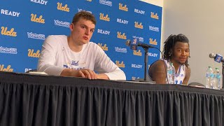 UCLA forward Tyler Bilodeau guard Sebastian Mack after 8470 win over Idaho State 1120 [upl. by Namar]