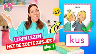 De Eerste Woorden Zelf Leren Lezen Met DE ZOETE ZUSJES STAP 1 ♥DeZoeteZusjes♥ [upl. by Pasol107]