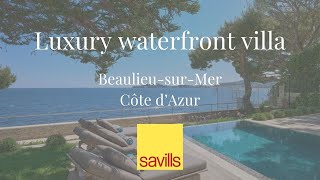 For Sale An exceptional beachfront villa in Beaulieu realestate frenchriviera frenchproperty [upl. by Ybok]