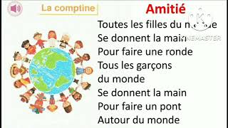 La comptine Amitié Unité 1 semaine 4 page 33 loisis des mots 3AEP [upl. by Hakeem410]