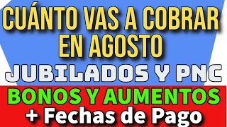 💥Cuanto cobro en Agosto BONO Y AUMENTO de Anses  JUBILADOS Y PNC 💲285000 INFLACIONMILEI [upl. by Vincenty]