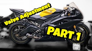 How to do a valve adjustment on 06  2016 R6 Part 1 [upl. by Aniri]